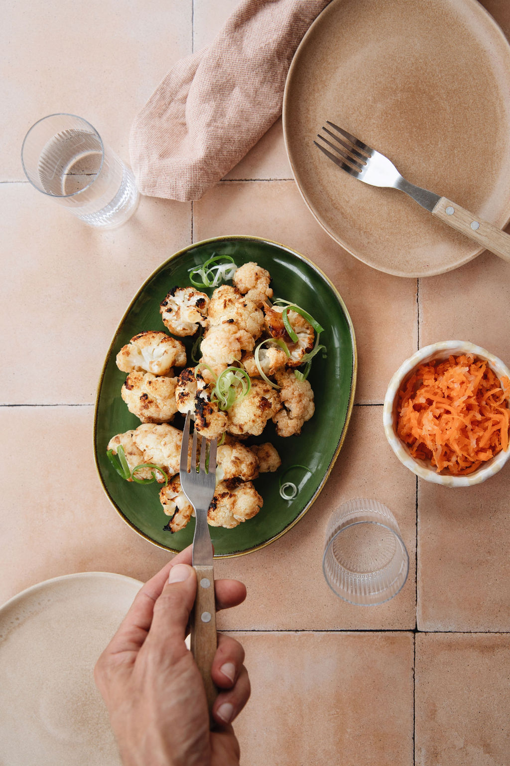 Bloemkool met roggemiso-gember marinade